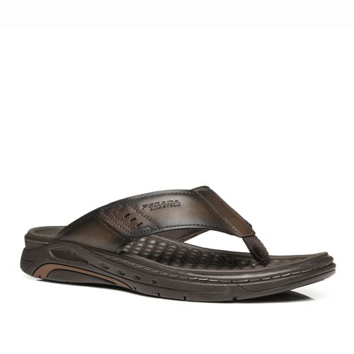 Chinelo Pegada Masculino em Couro Cravo 134551-02