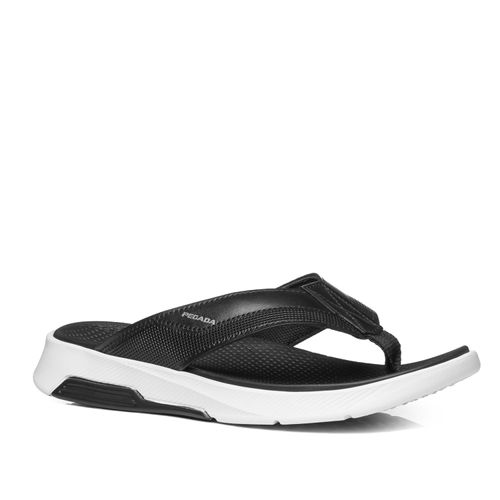 Chinelo Pegada Masculino em Couro Preto 134701-05