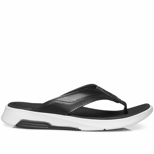 Chinelo Pegada Masculino em Couro Preto 134701-05