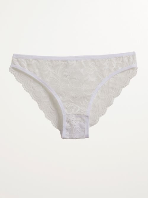 Calcinha Tanga Renda Feminino BRANCO