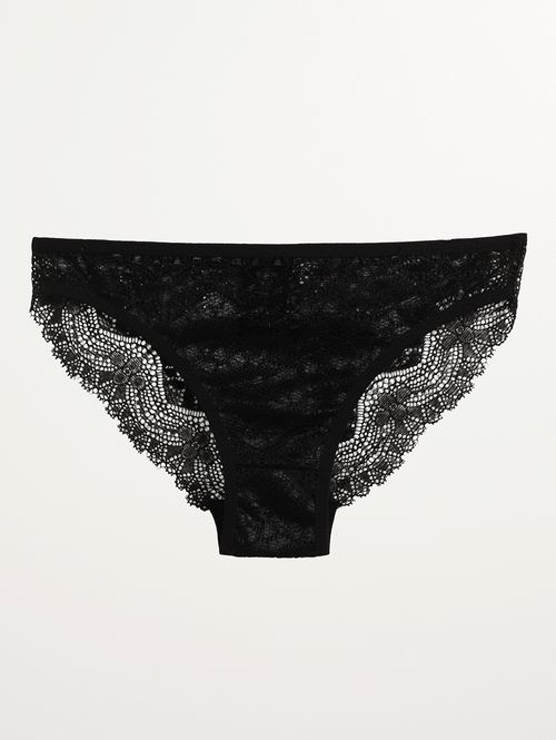 Calcinha Tanga Renda Feminino PRETO