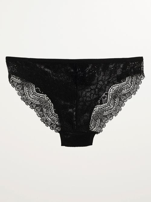 Calcinha Tanga Renda Feminino PRETO