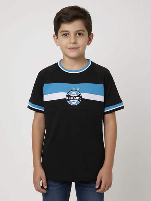 Camiseta Chrystel Grêmio Juvenil Para Menino- PRETO