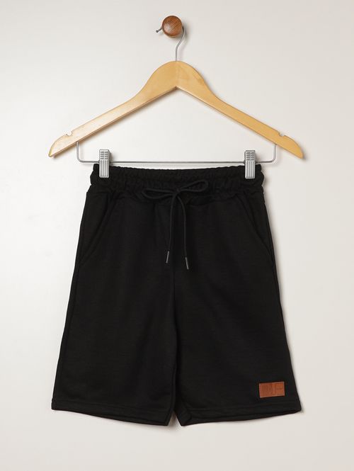 Bermuda Moletinho Juvenil Para Menino - PRETO