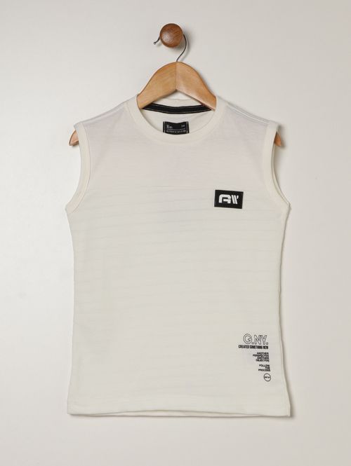 Camiseta Regata Infantil Para Menino- OFF WHITE