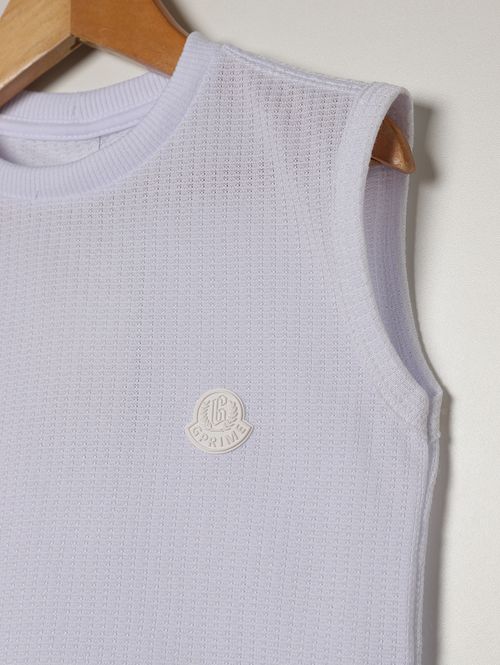 Camiseta Malha Regata Infantil Para Menino- BRANCO