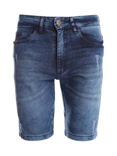 Bermuda Jeans Puídos Masculina AZUL