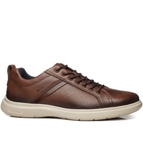 Sapatênis Pegada Masculino em Couro Pinhão 112203-04