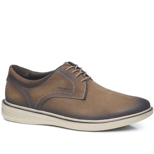 Sapato Casual Pegada Masculino em Couro Mascavo 126113-07