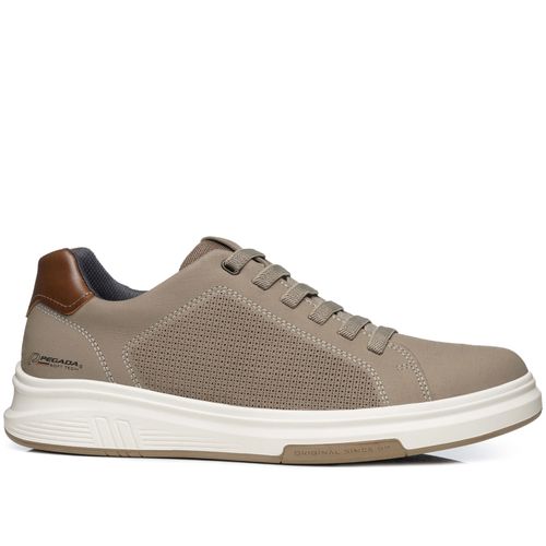 Tênis Casual Pegada Masculino em Couro Areia 112301-02
