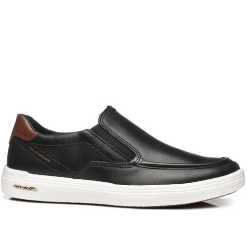 Tênis Casual Pegada Masculino em Couro Preto 112001-01