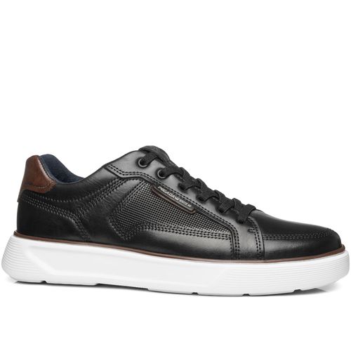 Tênis Casual Pegada Masculino em Couro Preto 110933-03