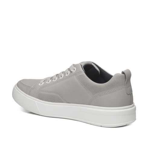 Tênis Casual Pegada Masculino Plus Size em Couro Silver 511902-09