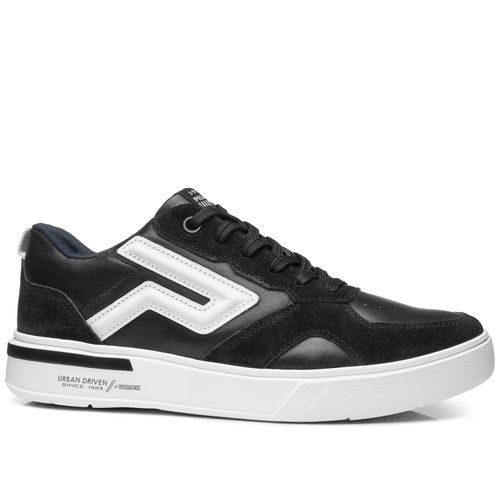 Tênis Casual Pegada Masculino em Couro Preto 111951-04