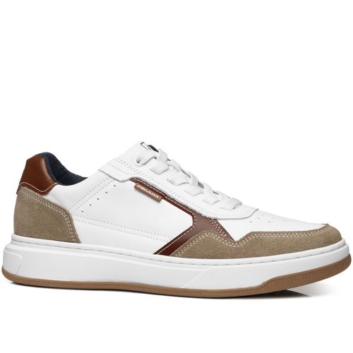 Tênis Casual Pegada Masculino em Couro Branco 111704-09