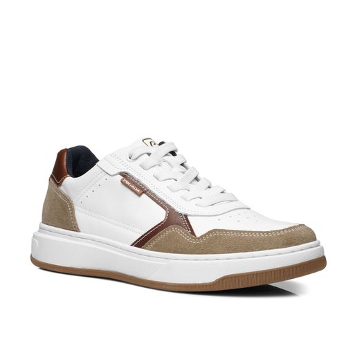 Tênis Casual Pegada Masculino em Couro Branco 111704-09