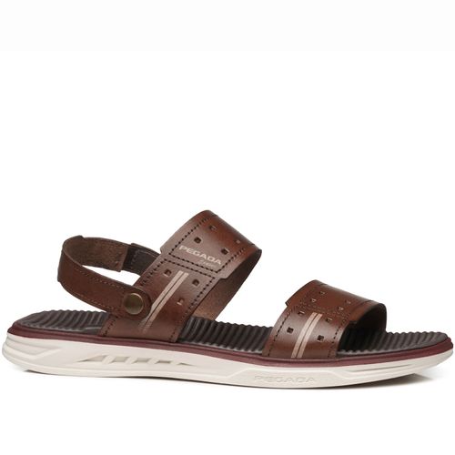 Sandália Pegada Masculino em Couro Pinhão 134653-01