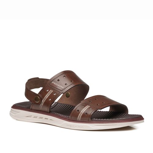 Sandália Pegada Masculino em Couro Pinhão 134653-01