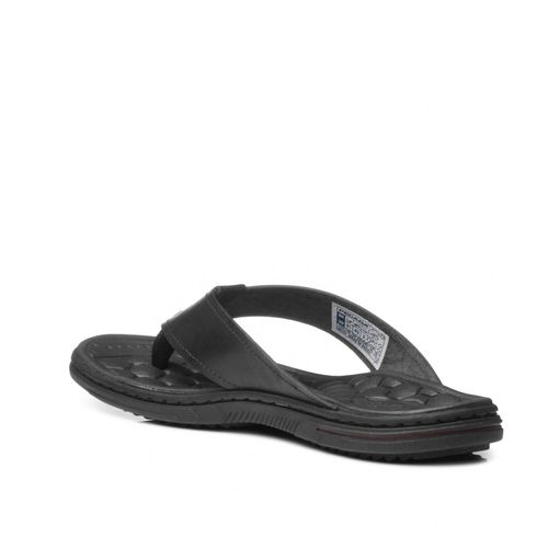 Chinelo Pegada Masculino Plus Size em Couro Preto 533301-03
