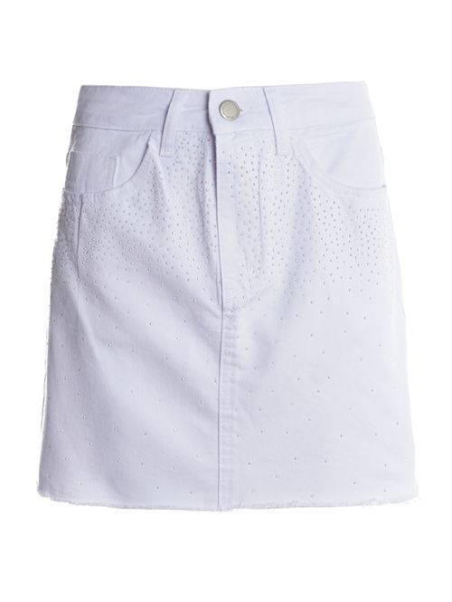 Saia Mini Sarja Brilhosa Feminina BRANCO