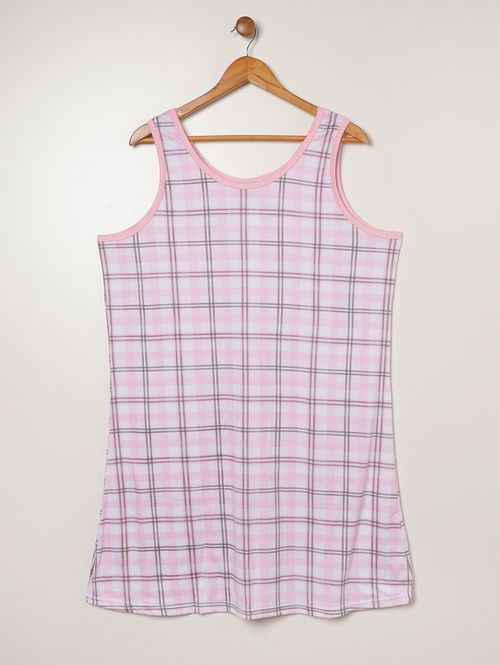 Camisola Suede Xadrez Plus Size Feminina ROSA