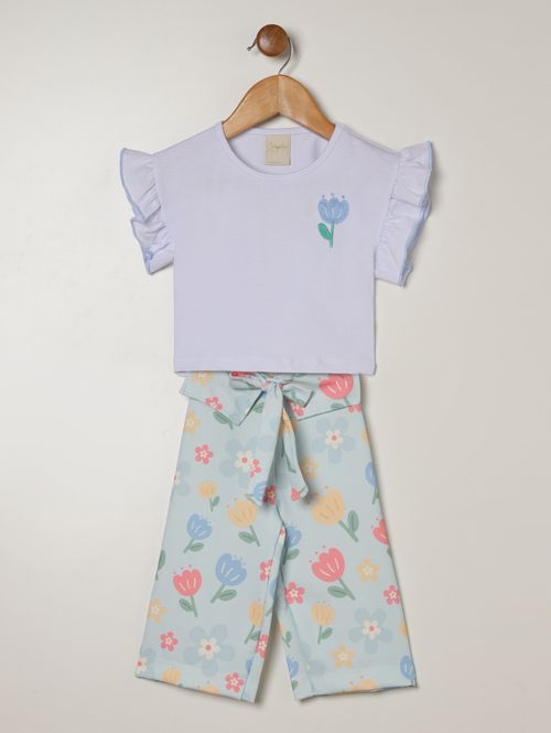 Conjunto Curto Infantil Para Menina - BRANCO