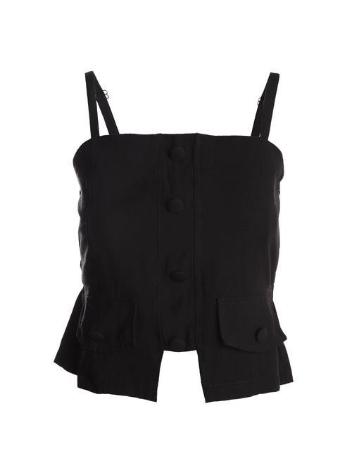 Blusa Lastex Costas Alça Feminina PRETO