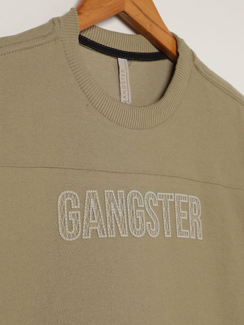 Camiseta Manga Curta Gangster Juvenil Para Menino VERDE