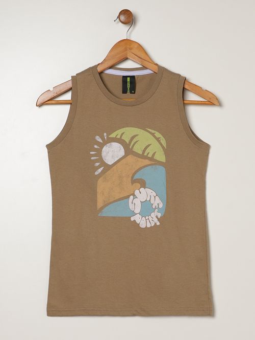 Camiseta Regata Juvenil Para Menino - MARROM