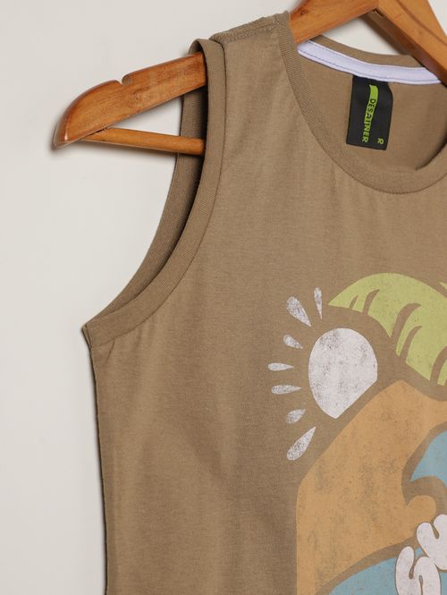 Camiseta Regata Juvenil Para Menino - MARROM