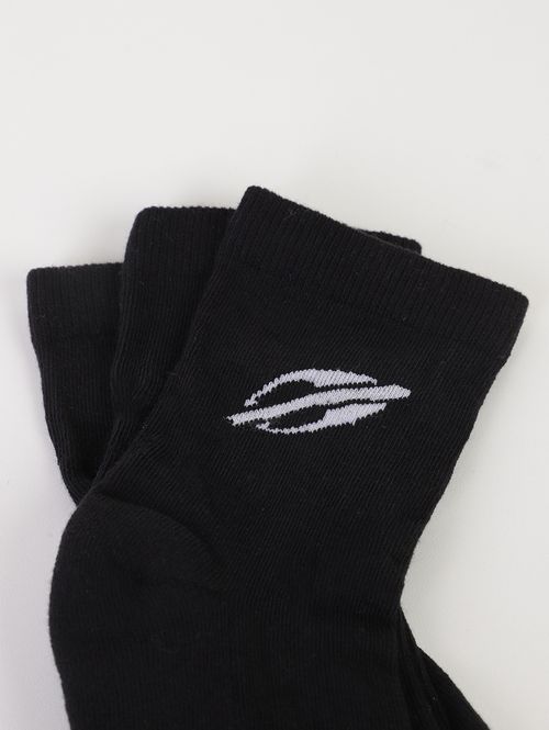 Kit com 03 Meias Cano Médio Mormaii Masculinas PRETO