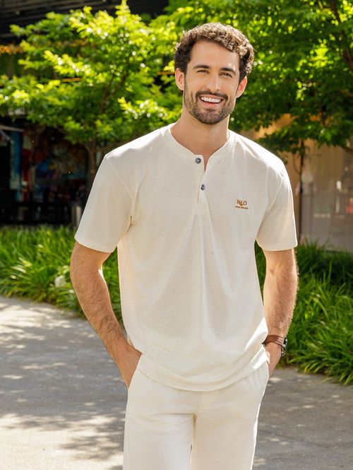 Camiseta Manga Curta Masculina NATURAL