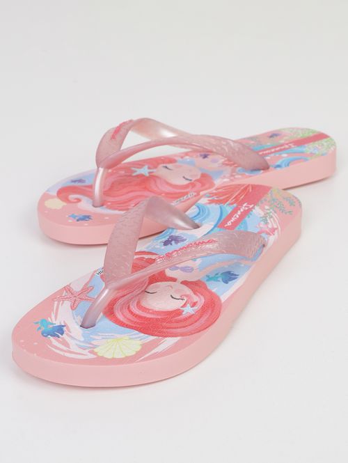Chinelo Sereia Ipanema Juvenil Para Menina - NUDE/VERMELHO