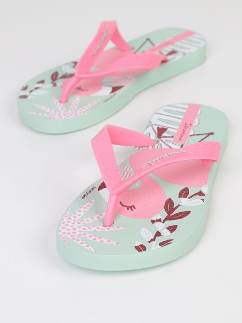 Chinelo Flamingo Ipanema  Infantil Para Menina - VERDE CLARO/ROSA CLARO