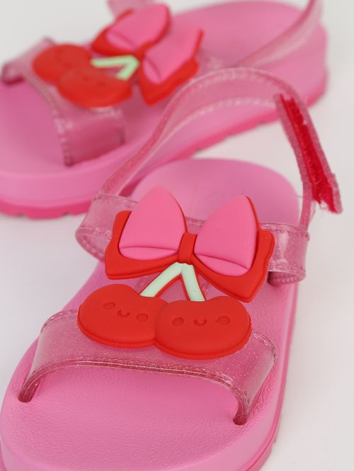 Sandália Cherry Zaxynina Infantil Para Menina - ROSA/VERMELHO