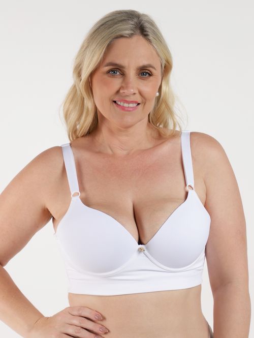 Sutiã Com Bojo Base Dupla Plus Size Feminino BRANCO