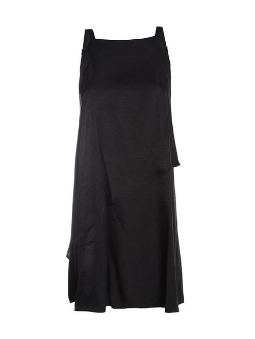 Vestido Curto Alça Couro Feminino PRETO