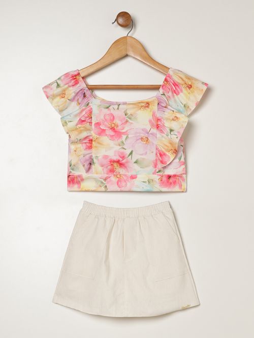 Conjunto Curto Juvenil Para Menina - ROSA