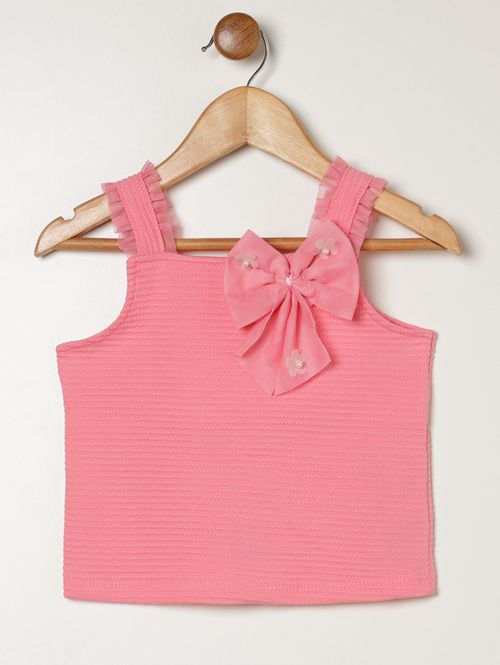 Blusa Malha Regata Infantil Para Menina - ROSA