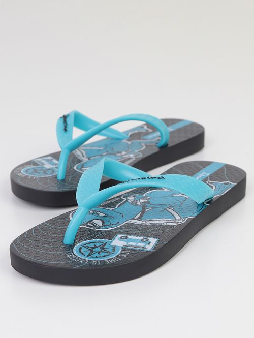 Chinelo Dino Ipanema Juvenil Para Menino - PRETO/AZUL