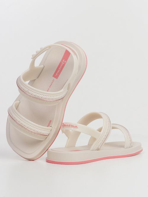 Sandália Glow Baby Infantil Para Bebê Menina- OFF WHITE/ROSA