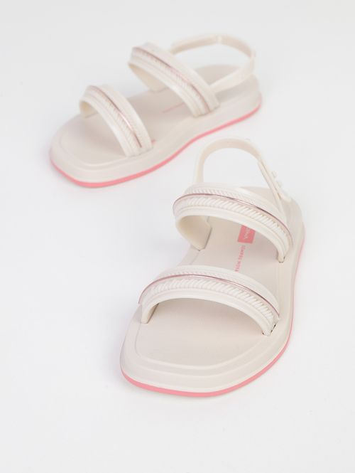 Sandália Glow Baby Infantil Para Bebê Menina- OFF WHITE/ROSA