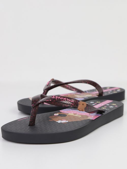 Chinelo Capivara Ipanema Infantil Para Menina- PRETO/ROSA