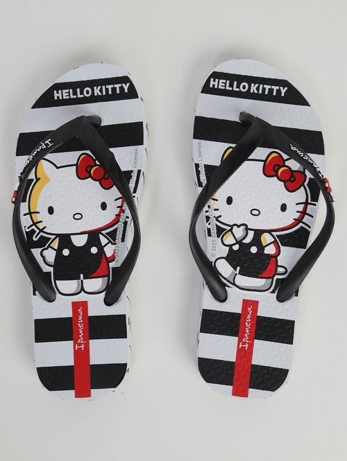 Chinelo Hello Kitty Infantil Ipanema Para Menina - PRETO/BRANCO