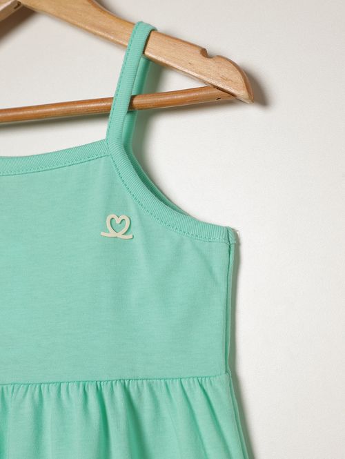 Vestido Meia Malha Infantil Para Menina - VERDE