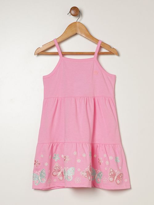Vestido Meia Malha Infantil Para Menina - ROSA