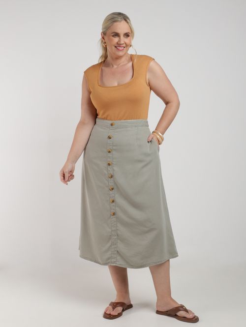 Blusa Crepe Decote Quadrado Plus Size Feminina CARAMELO