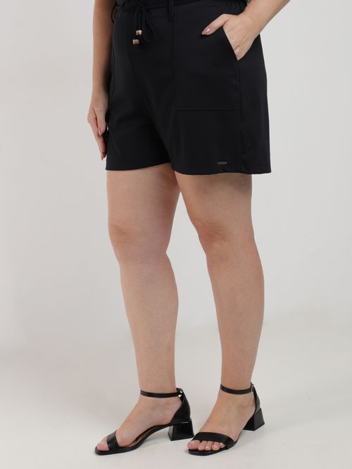 Bermuda Ponto Roma Plus Size Feminina PRETO