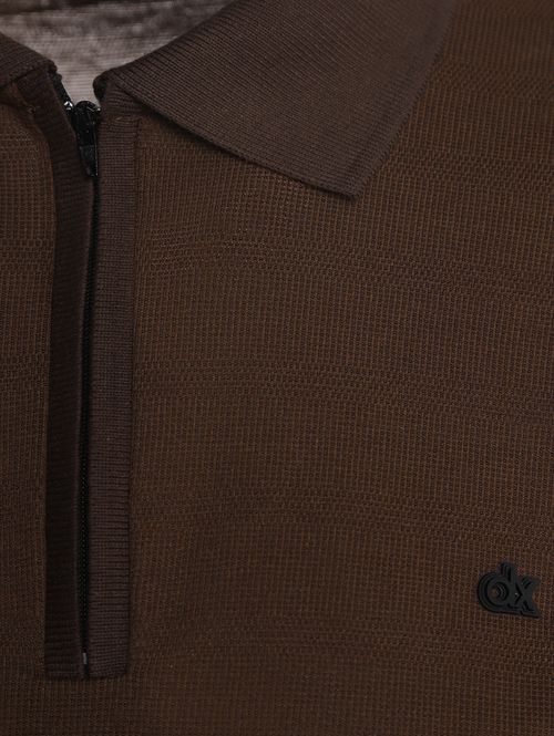 Polo Manga Curta Masculina MARROM