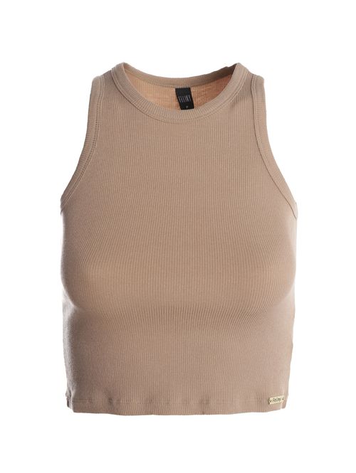 Blusa Canelada Regata Feminina CARAMELO